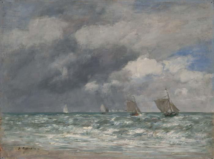 Eugene Louis Boudin Voiliers devant Trouville